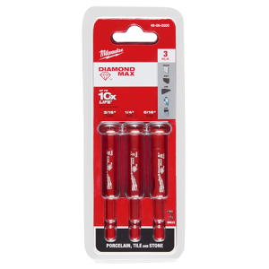 set de 3 brocas diamantadas para porcelanato Milwaukee - 49-56-0500