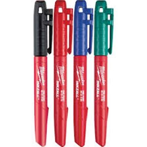 Set de 4 marcadores permanentes 4 colores Milwaukee  -  48-22-3106