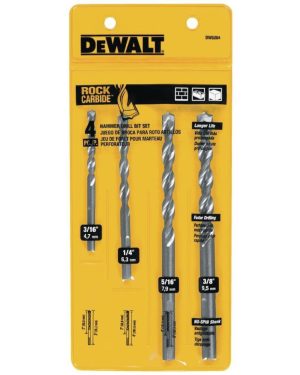 Broca para concreto 4 unidades 3/16 1/4 5/16 y 3/8 Dewalt   -   DW5204