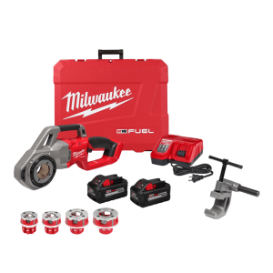 Kit de Tarraja o maquina para hacer roscas m18 incluye dados desde 1/2 hasta 1 - 1/4 con 2 baterias de 8ah HO Milwaukee  -  2870-22
