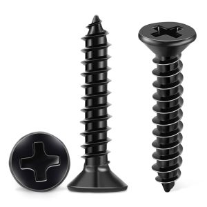 Tornillos de acero inoxidable negros #6 de 1-1/4 paquete de 100