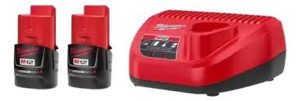 Kit de 2 Baterias Y Cargador M12 de 2.0ah Milwaukee  -  48-59-2420P